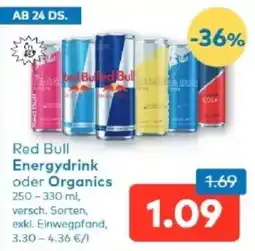 T&G Red Bull Energydrink oder Organics Angebot