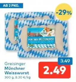 T&G Greisinger Münchner Weisswurst Angebot