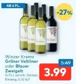 T&G Winzer Krems Grüner Veltliner oder Blauer Zweigelt Angebot