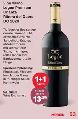 MPreis Viña Vilano Legón Premium Crianza Ribera del Duero Angebot