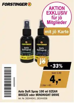 Forstinger Auto Duft Spray OZEAN BREEZE oder MINDNIGHT DRIVE Angebot