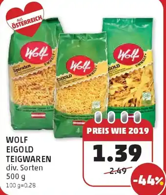PENNY WOLF EIGOLD TEIGWAREN Angebot