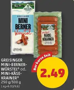 PENNY Greisinger mini berner wartel greisinger mini-berner- würstel od. mini-käse- krainer Angebot