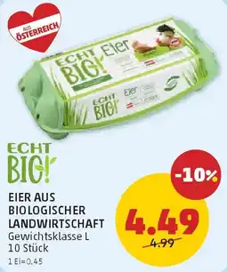 PENNY Eier aus biologischer landwirtschaft Angebot