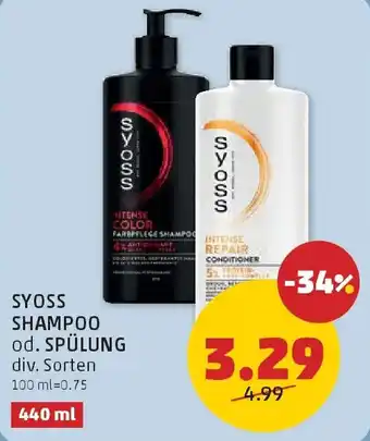 PENNY Syoss shampoo od. spülung Angebot