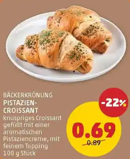 PENNY Bäckerkrönung pistazien- croissant Angebot