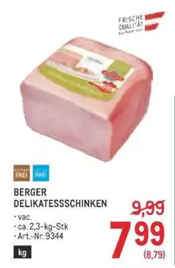 Metro BERGER DELIKATESS-SCHINKEN Angebot