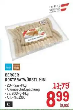 Metro BERGER ROSTBRATWÜRSTL MINI Angebot