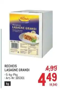 Metro Recheis Lasagne Grandi Angebot