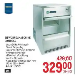 Metro EISWÜRFELMASCHINE GIM1026B Angebot