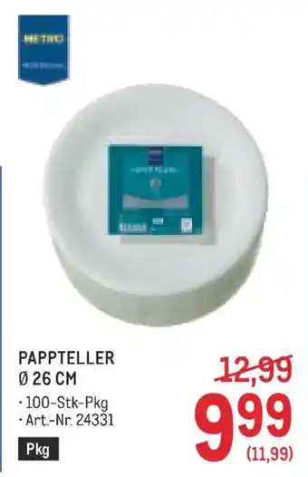Metro Pappteller ø 26 cm Angebot