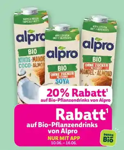 Denn's Biomarkt auf Bio-Pflanzendrinks von Alpro Angebot