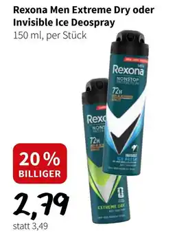 Der Grissemann Rexona Men Extreme Dry oder Invisible Ice Deospray Angebot