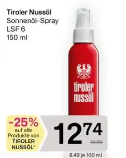 Bipa Tiroler Nussöl Sonnenöl-Spray Angebot