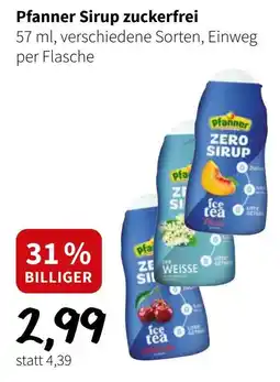 Der Grissemann Pfanner Sirup zuckerfrei Angebot