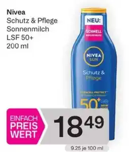 Bipa Nivea Schutz & Pflege Sonnenmilch LSF 50+ Angebot