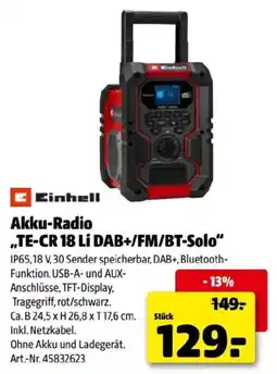 Hagebau Akku-Radio „TE-CR 18 Li DAB+/FM/BT-Solo Angebot