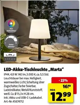 Hagebau LED-Akku-Tischleuchte,,Marta Angebot