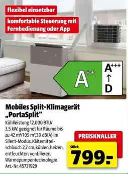 Hagebau Mobiles Split-Klimagerät PortaSplit Angebot