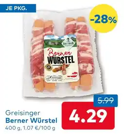T&G Greisinger Berner Würstel Angebot