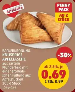 PENNY Bäckerkrönung knusprige apfeltasche Angebot
