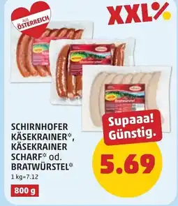 PENNY Schirnhofer käsekrainer, käsekrainer scharf od. bratwürstel Angebot