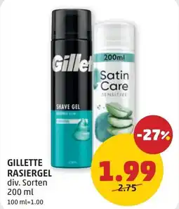 PENNY Gillette rasiergel Angebot