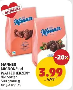PENNY Manner mignon* od. waffelherzen Angebot