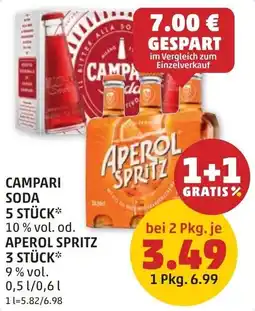PENNY Soda soda 5 stück 10% vol. od. aperol spritz 3 stück Angebot