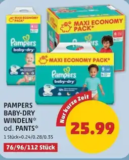 PENNY Pampers baby-dry windeln od. pants Angebot