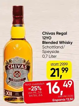 Spar Chivas regal 12yo blended whisky Angebot
