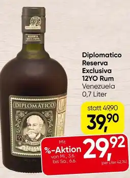 Spar Diplomatico reserva exclusiva 12yo rum Angebot