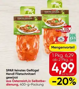 Spar SPAR feinstes Geflügel Hendl Filetschnitzerl gewürzt Angebot