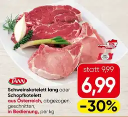 Spar Schweinskotelett lang oder Schopfkotelett Angebot