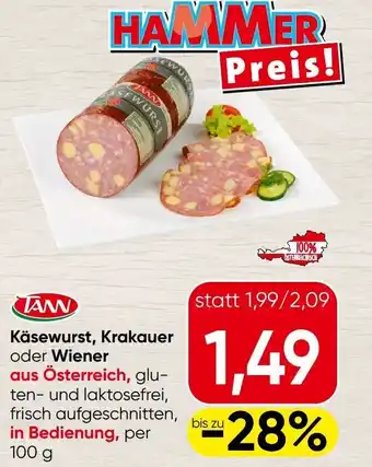 Spar Käsewurst, krakauer oder wiener Angebot