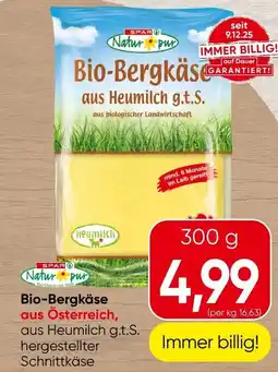 Spar Bio-Bergkäse Angebot