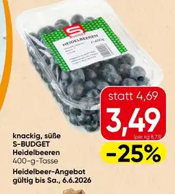 Spar Knackig, süße s-budget heidelbeeren Angebot