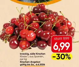 Spar knackig, süße Kirschen Klasse 1, aus Spanien, Angebot