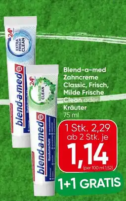 Spar Blend-a-med Zahncreme Classic, Frisch, Milde Frische Clean oder Kräuter Angebot