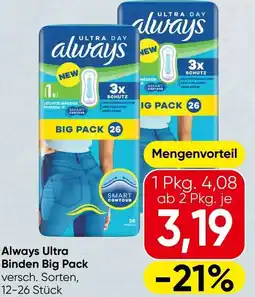 Spar Always Ultra Binden Big Pack Angebot