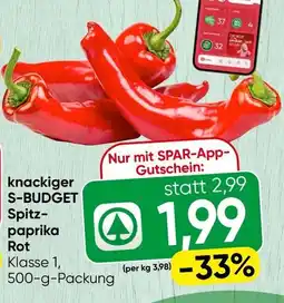 Spar knackiger S-BUDGET Spitz- paprika Rot Angebot