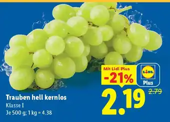Lidl Trauben hell kernlos Angebot