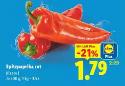 Lidl Spitzpaprika rot Angebot