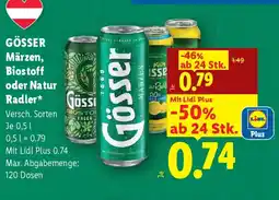 Lidl Gösser märzen, biostoff oder natur radler Angebot
