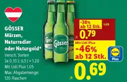 Lidl GÖSSER Märzen, Naturradler oder Naturgold Angebot