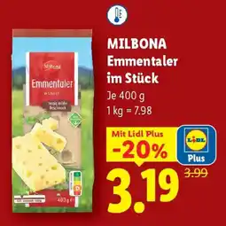 Lidl MILBONA Emmentaler im Stück Angebot