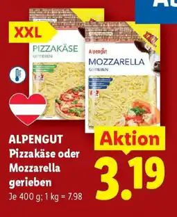Lidl ALPENGUT Pizzakäse oder Mozzarella gerieben Angebot