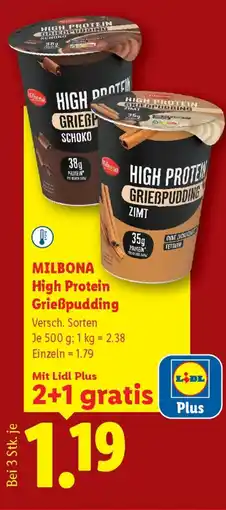 Lidl MILBONA High Protein Grießpudding Angebot