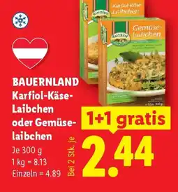Lidl Bauernland karfiol-käse- Laibchen oder Gemüse- Angebot
