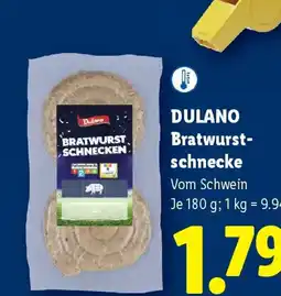 Lidl Dulano bratwurst- schnecke Angebot